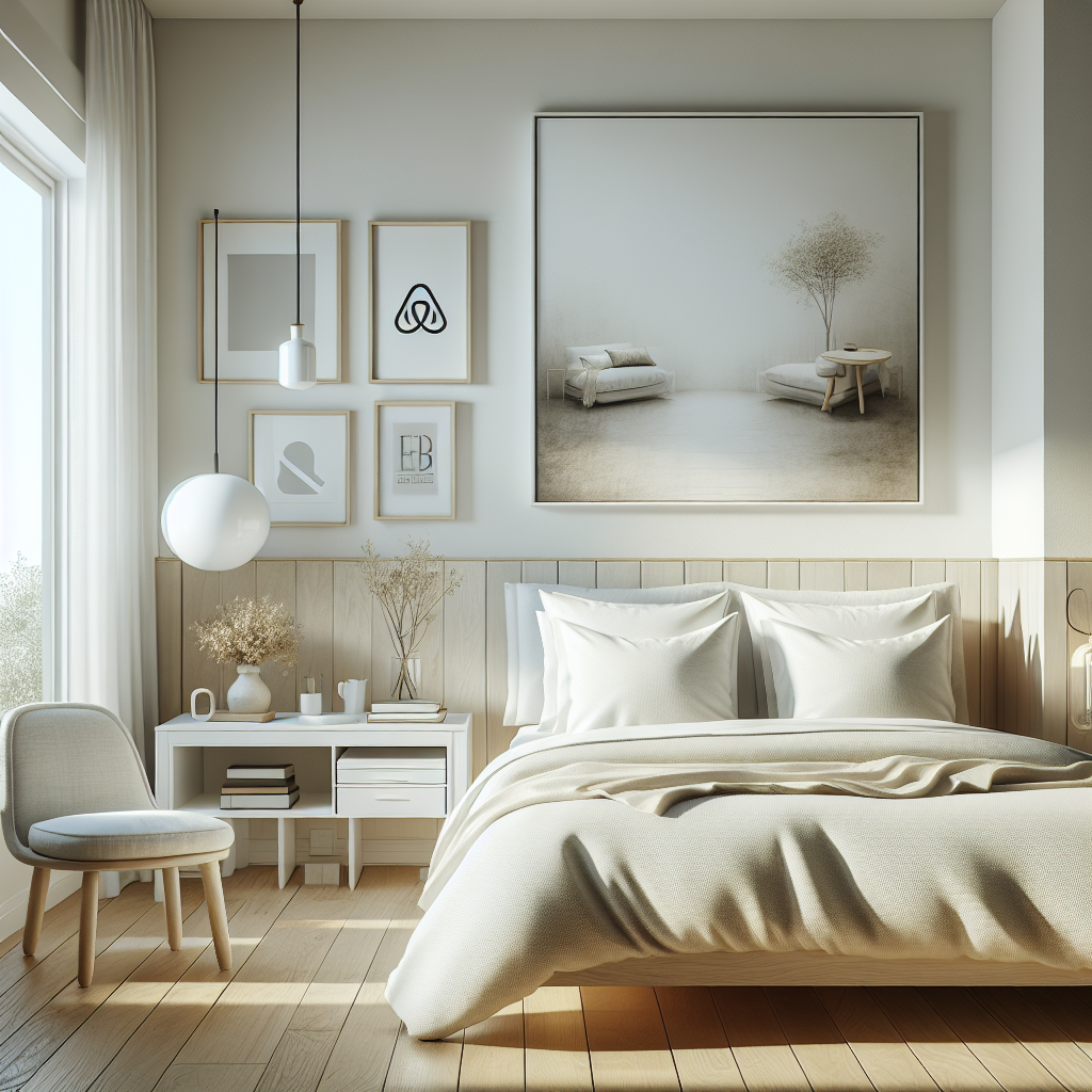 A clutter-free Airbnb bedroom with a minimalistic design and clean lines